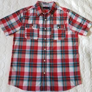 Twenty One Men XL Short Sleeve Plaid Shirt.